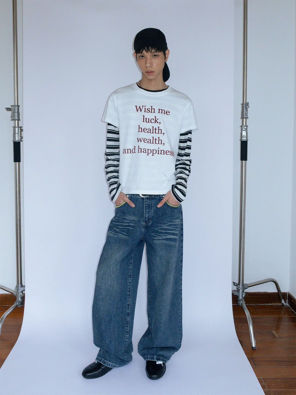 FUNKYFUN Make A Wish Slogan Printed Versatile Tee