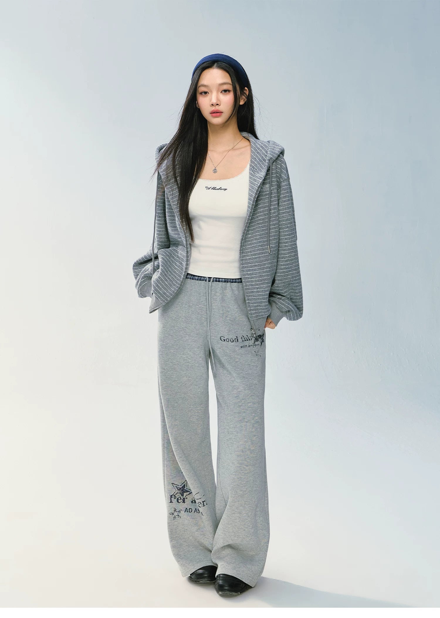 Ablueberry Lazy Wind Loose Straight Sweatpants