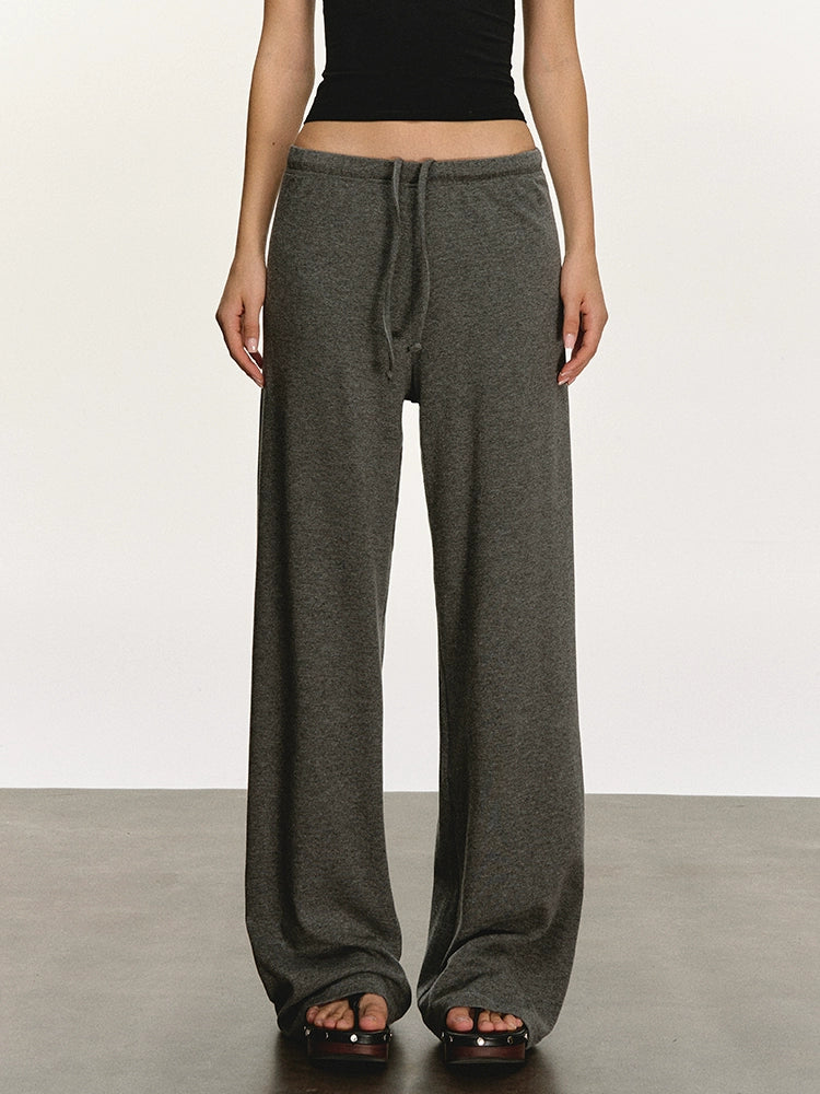 Anna Aneae One-piece Drawstring Casual Lazy Drape Pants