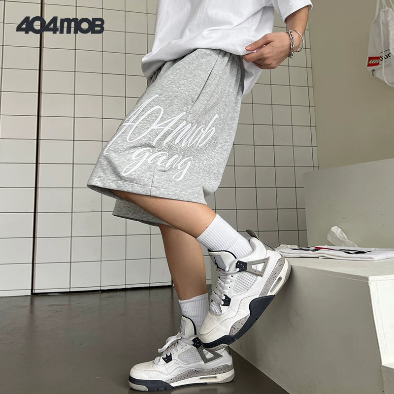 404MOB embroidered letter shorts