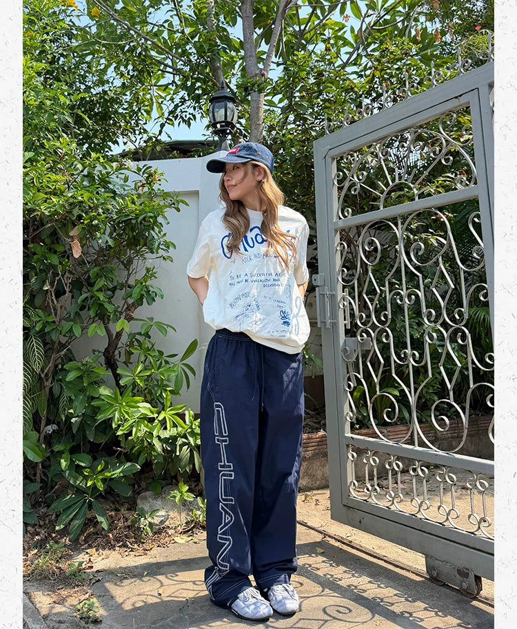 CCYE Thin Quick-drying Embroidered Loose Casual Pants