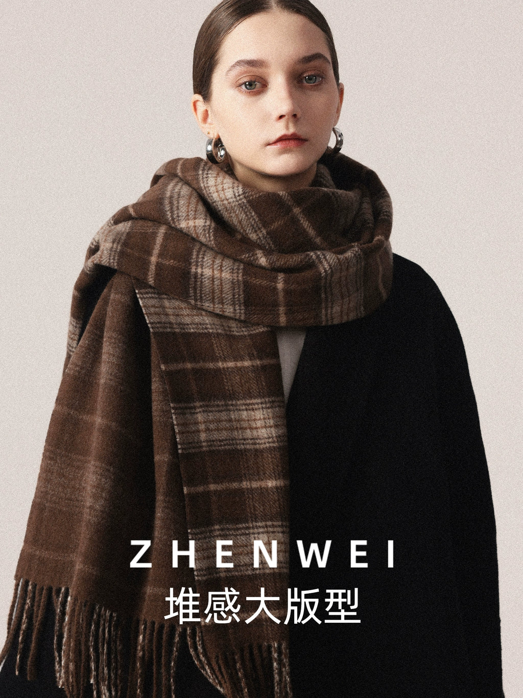 ZHENWEI Thickened Reversible Thermal Scarf Shawl