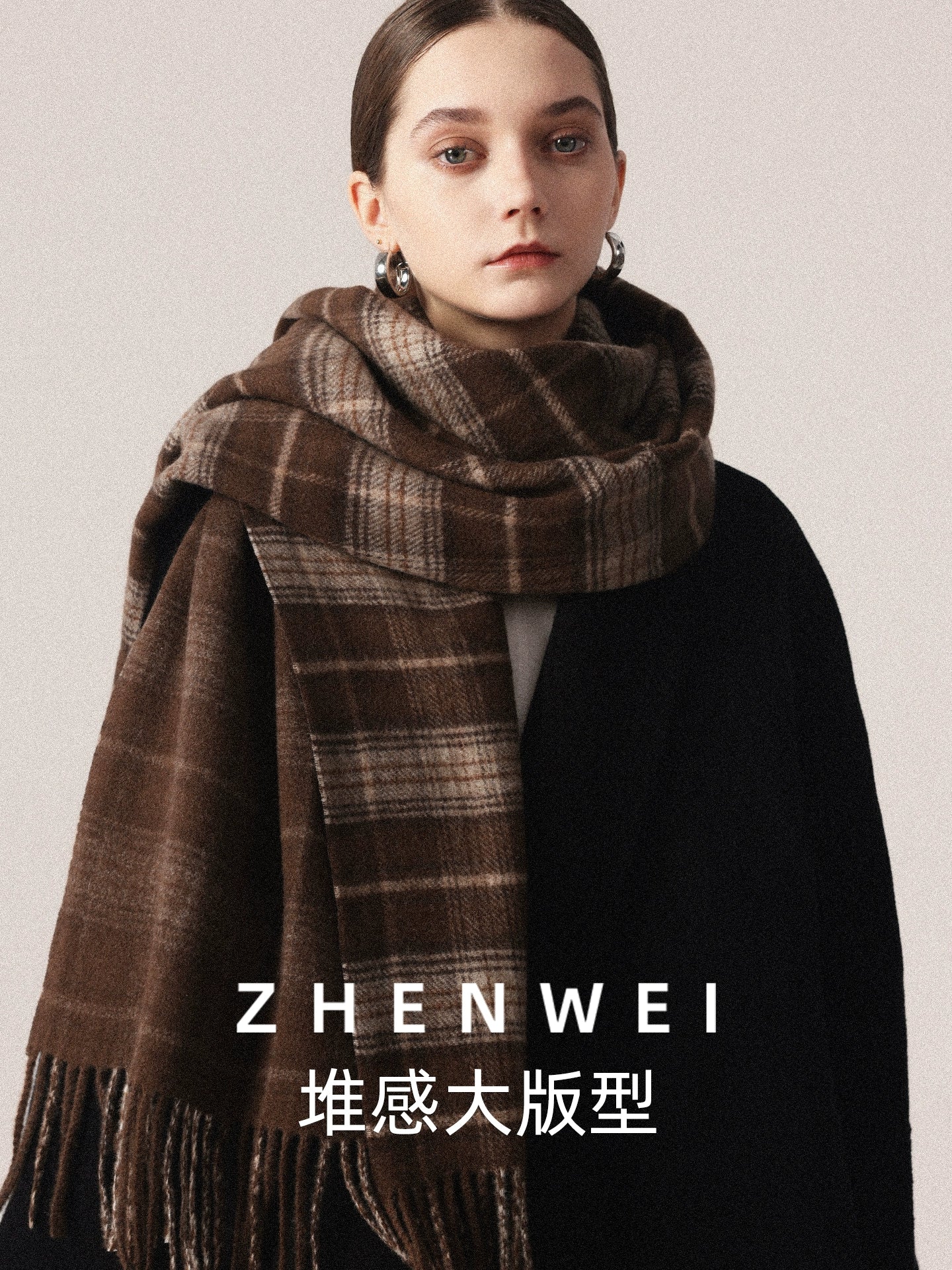 ZHENWEI Thickened Reversible Thermal Scarf Shawl