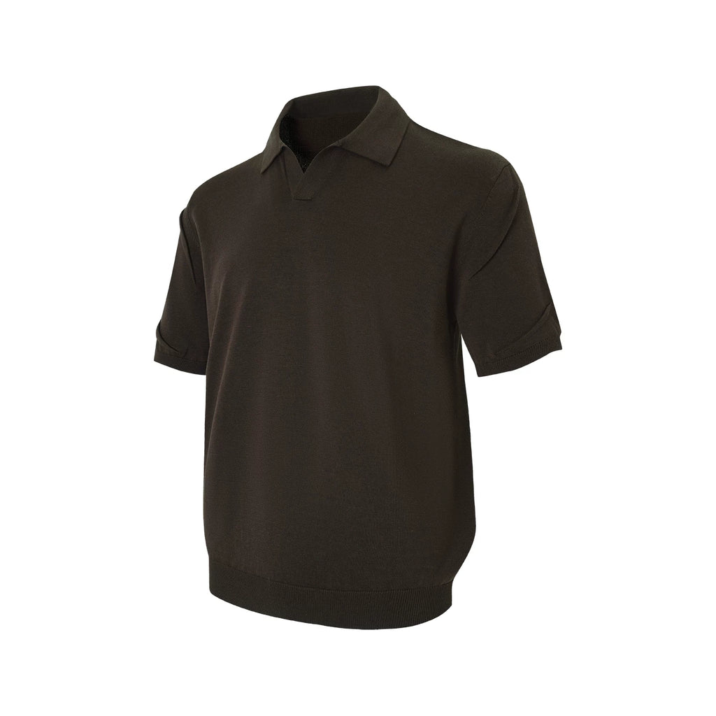 Borrowed Project V-neck Knit Polo Tee