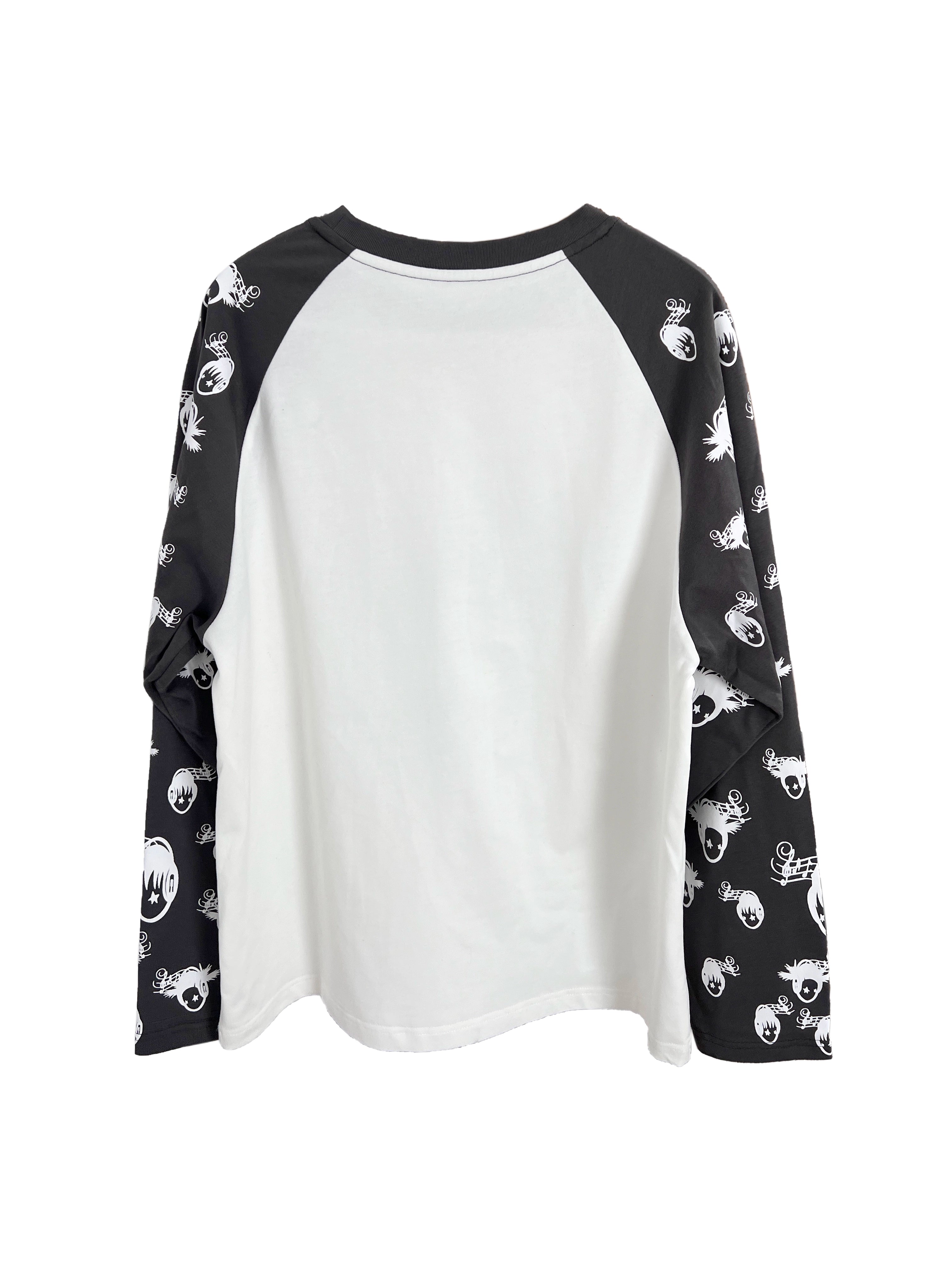 CHAI Music Note Avatar Printing Contrasting Colors Loose Long Sleeves