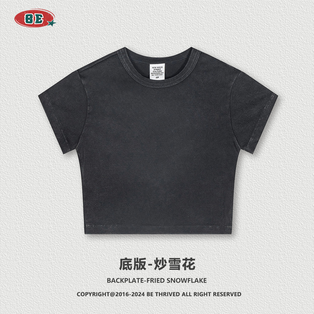 BE Women's Letter tee Slim Fit Crop Top