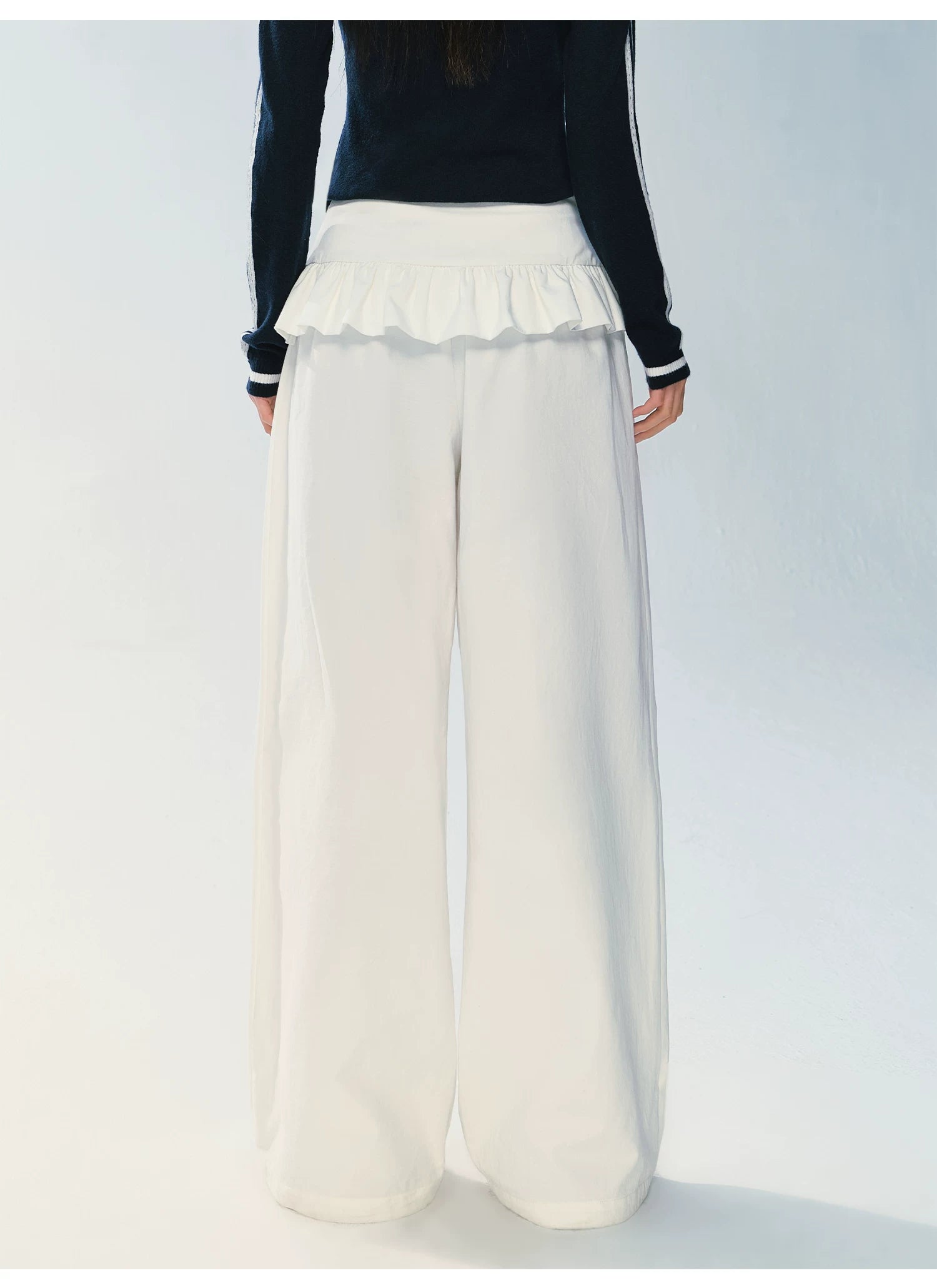 Ablueberry Fake Two-Piece Fart Curtain Straight Casual Pants