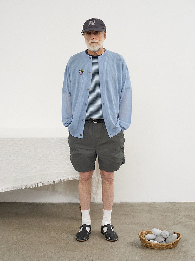 PARTIMENTO Korean Neutral Loose Striped Tee