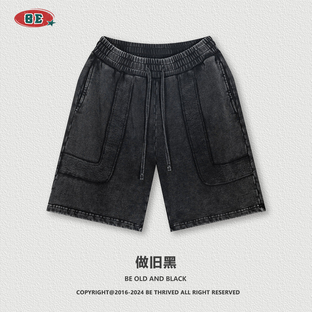 BE heavy washed five-point pants Shorts