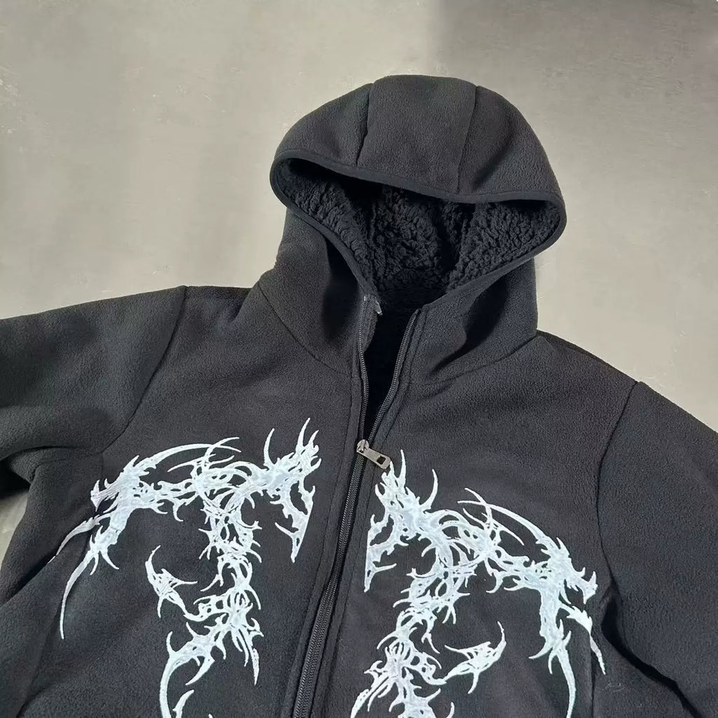 WEBBAR Vintage Loose Extra Thick Fleece Jacket