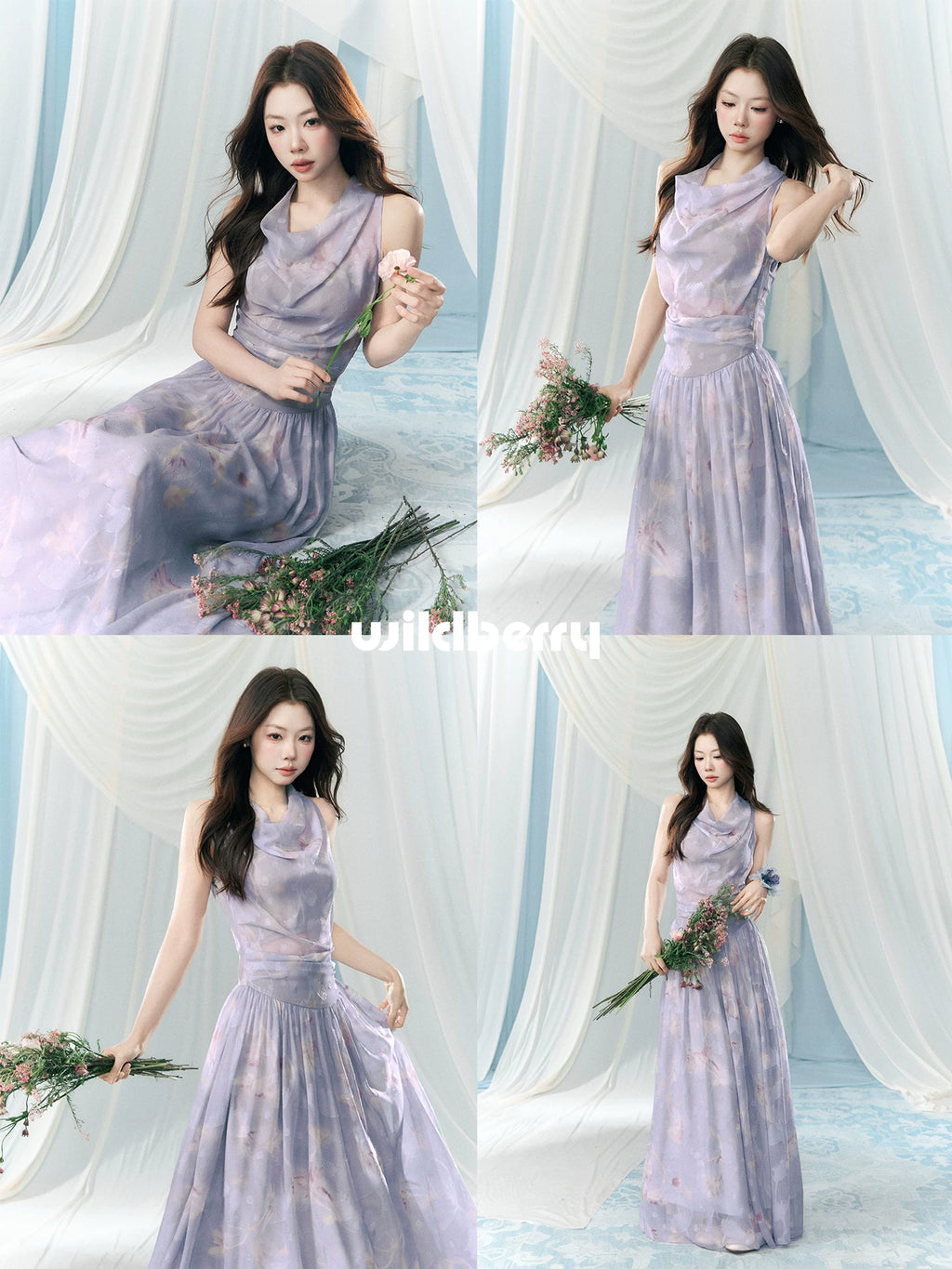 Wildberry Floral Waist Neck Dress