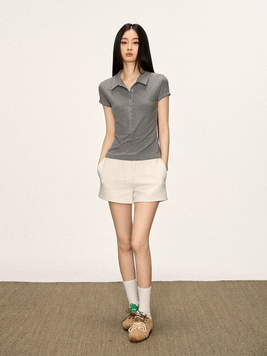 Cherry Melody Polo Collar Casual Versatile Tee