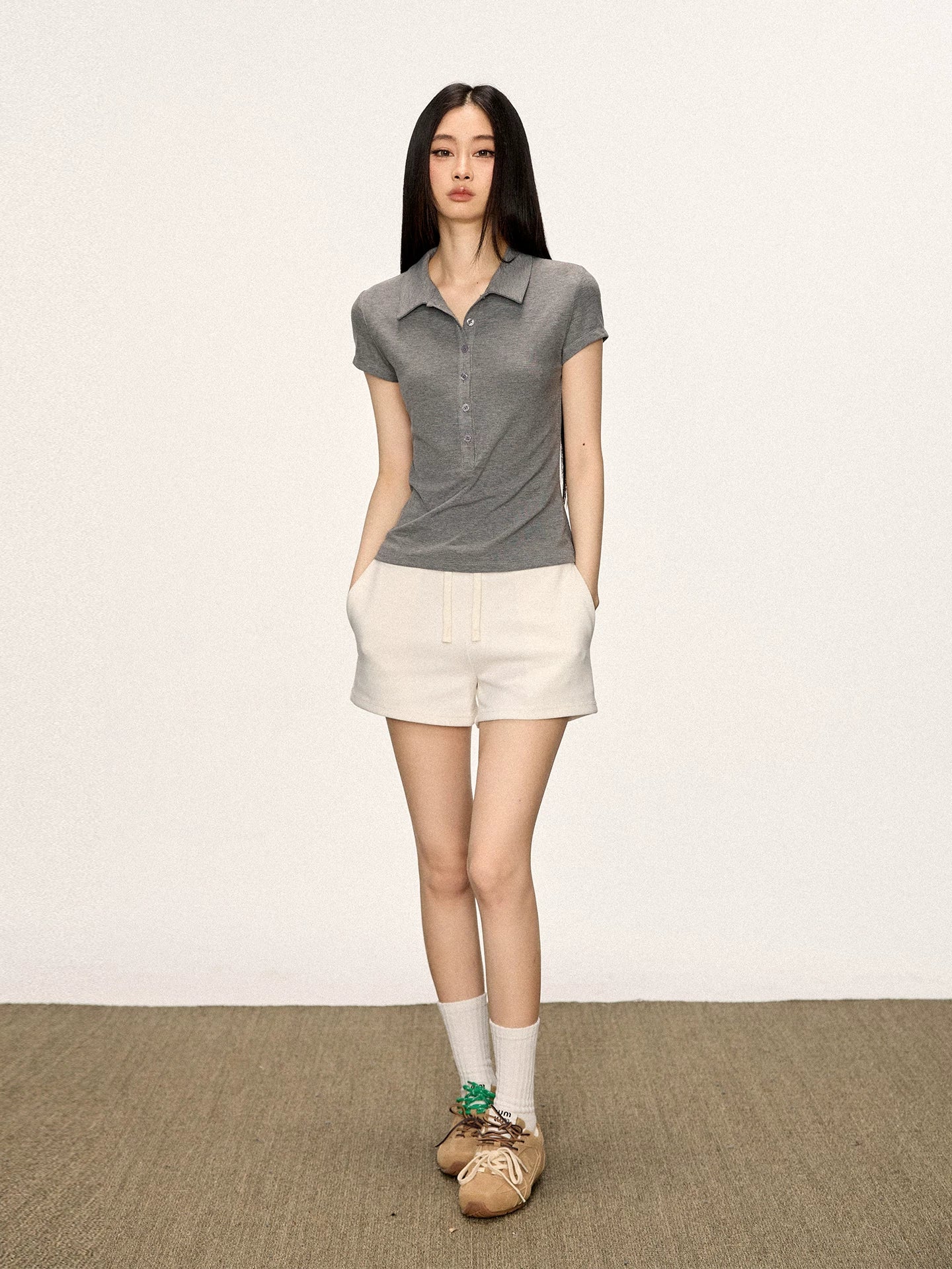 Cherry Melody Polo Collar Casual Versatile Tee