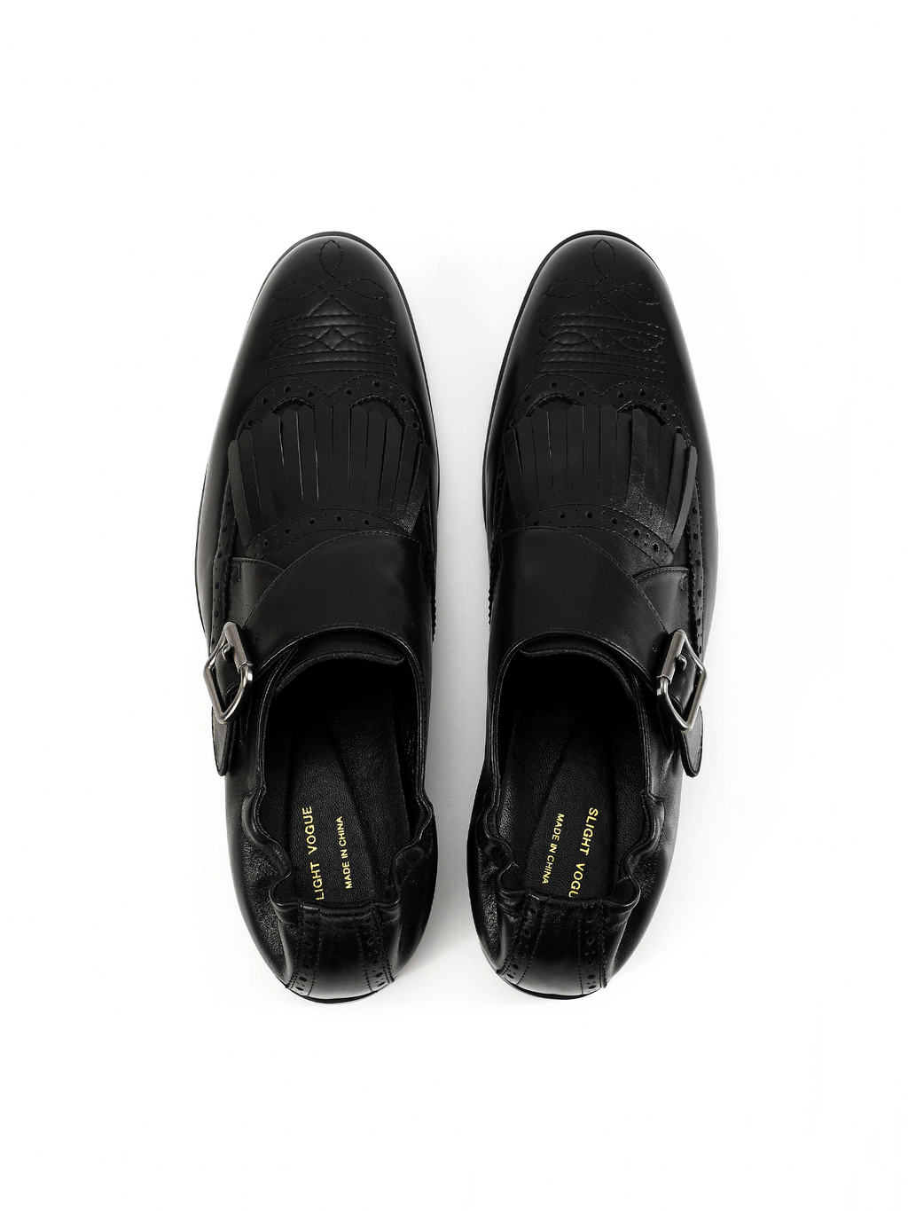 Slight Vogue Tassel Punched Brock Embroidered Leather Shoes