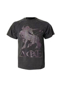 PAIKI Pink Diamond Unicorn Hot Diamond Sequined Round Neck Tee