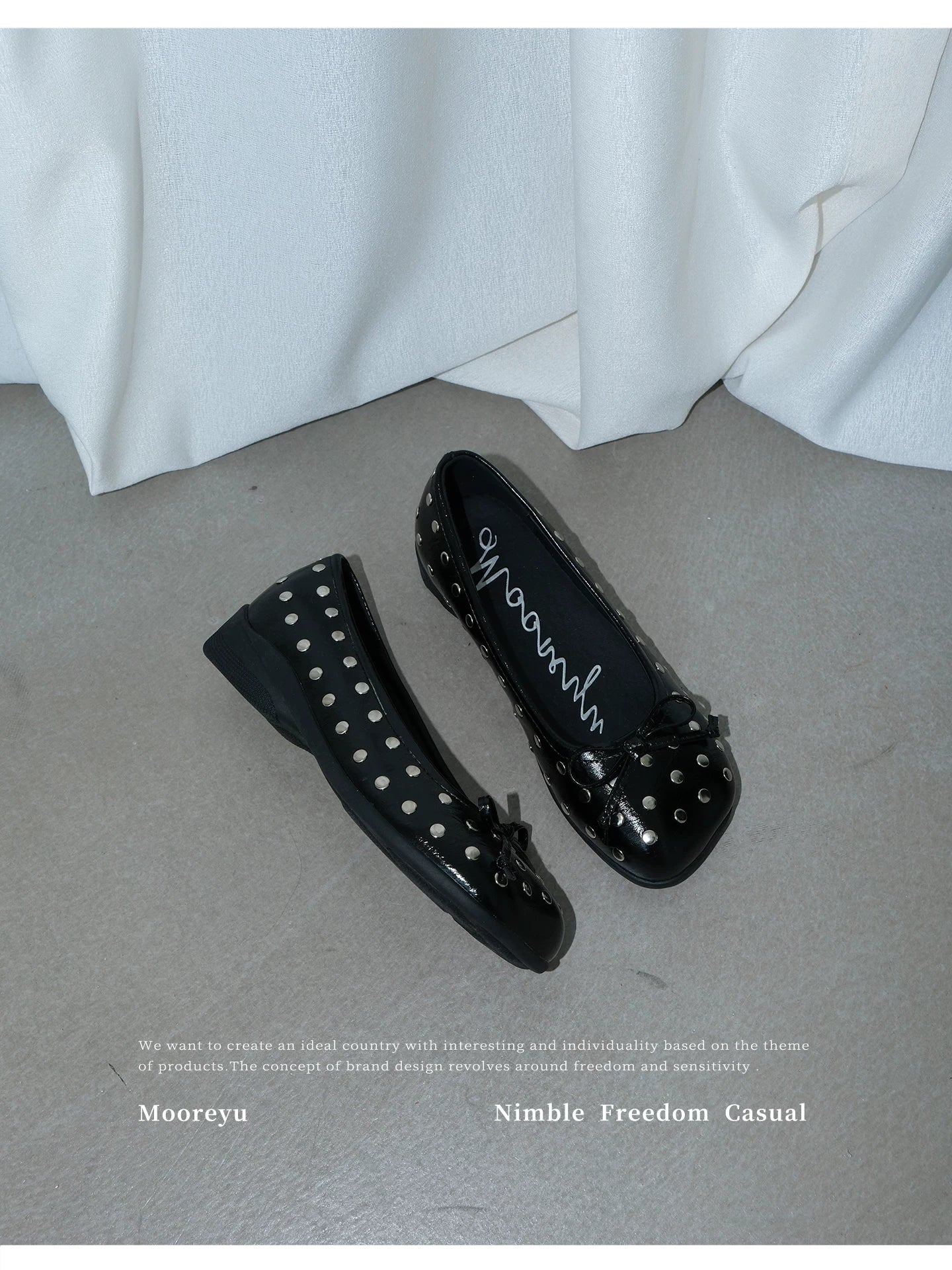 Mooreyu Bow Rivet Pedal Shoes