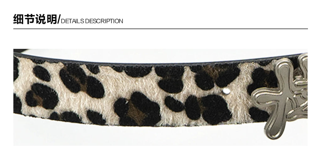 AVENUESON Two-color Leopard Print Belt