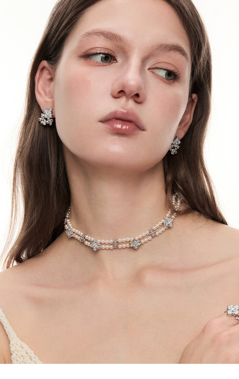 BULUBULU Flower Double Pearl Necklace