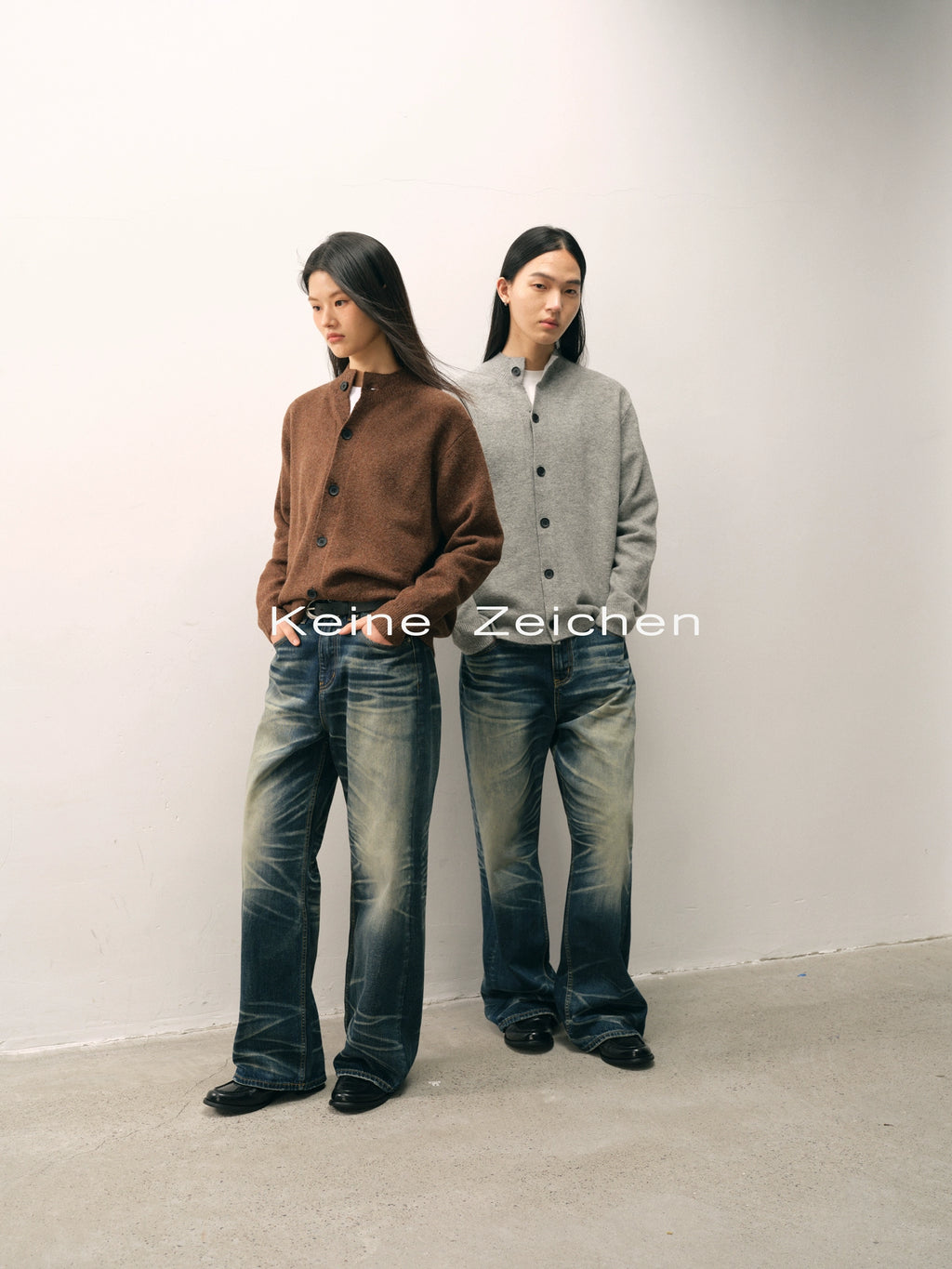 NO LOGO Loose Straight Progressive Blue Retro Jeans