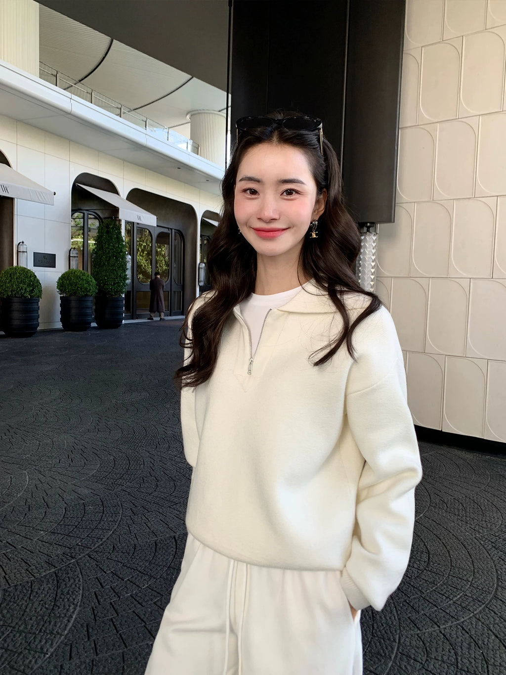Pusumede Loose Thermal Lapel Knitted Sweater