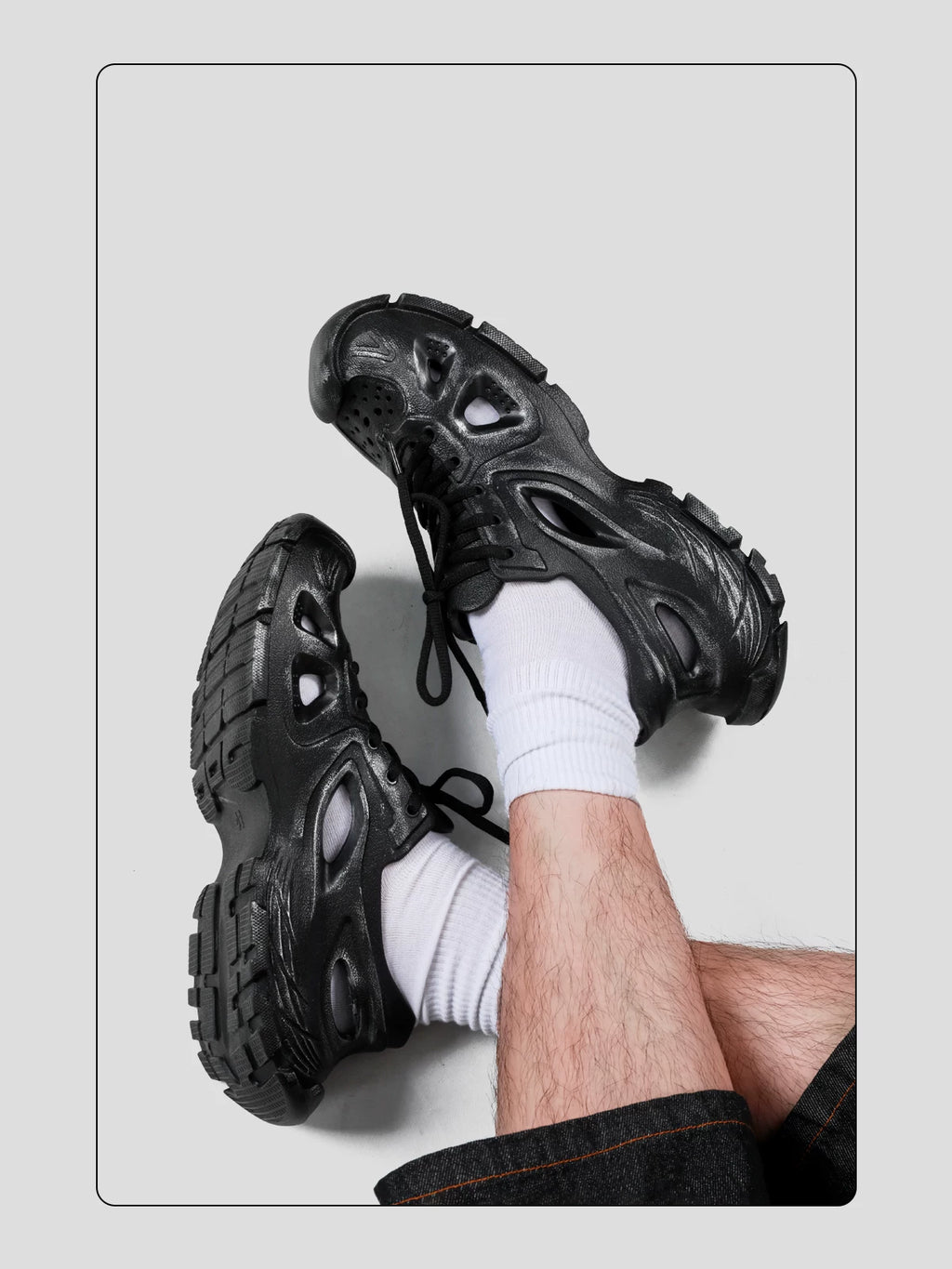 HANQIAORJI Outdoor Lightweight Hole Shoes Platform Sandals