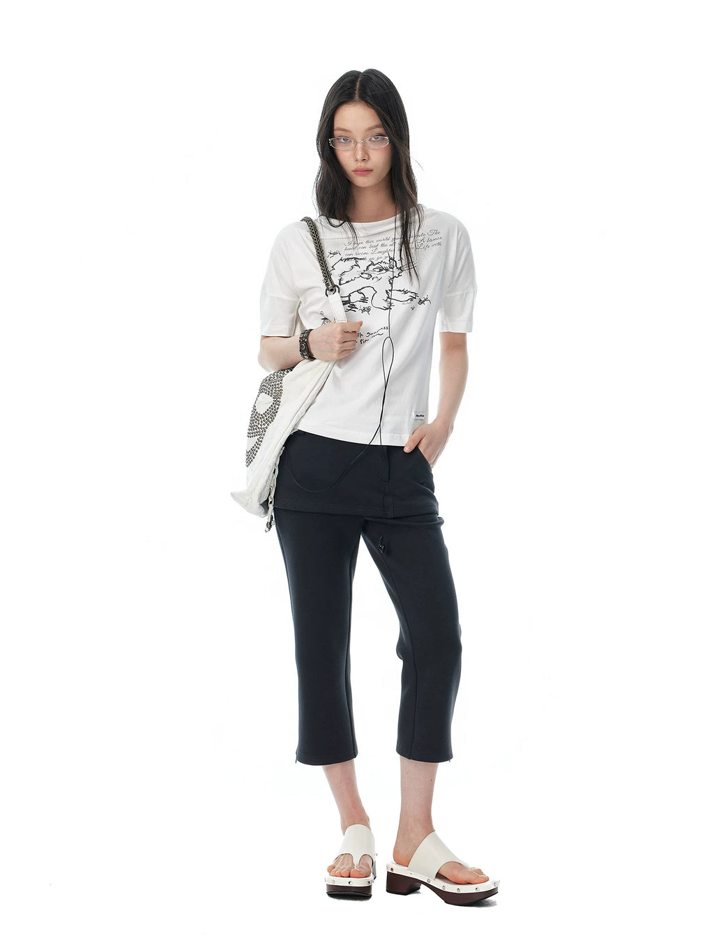 JIKOO Fried Cat Print Casual Tee