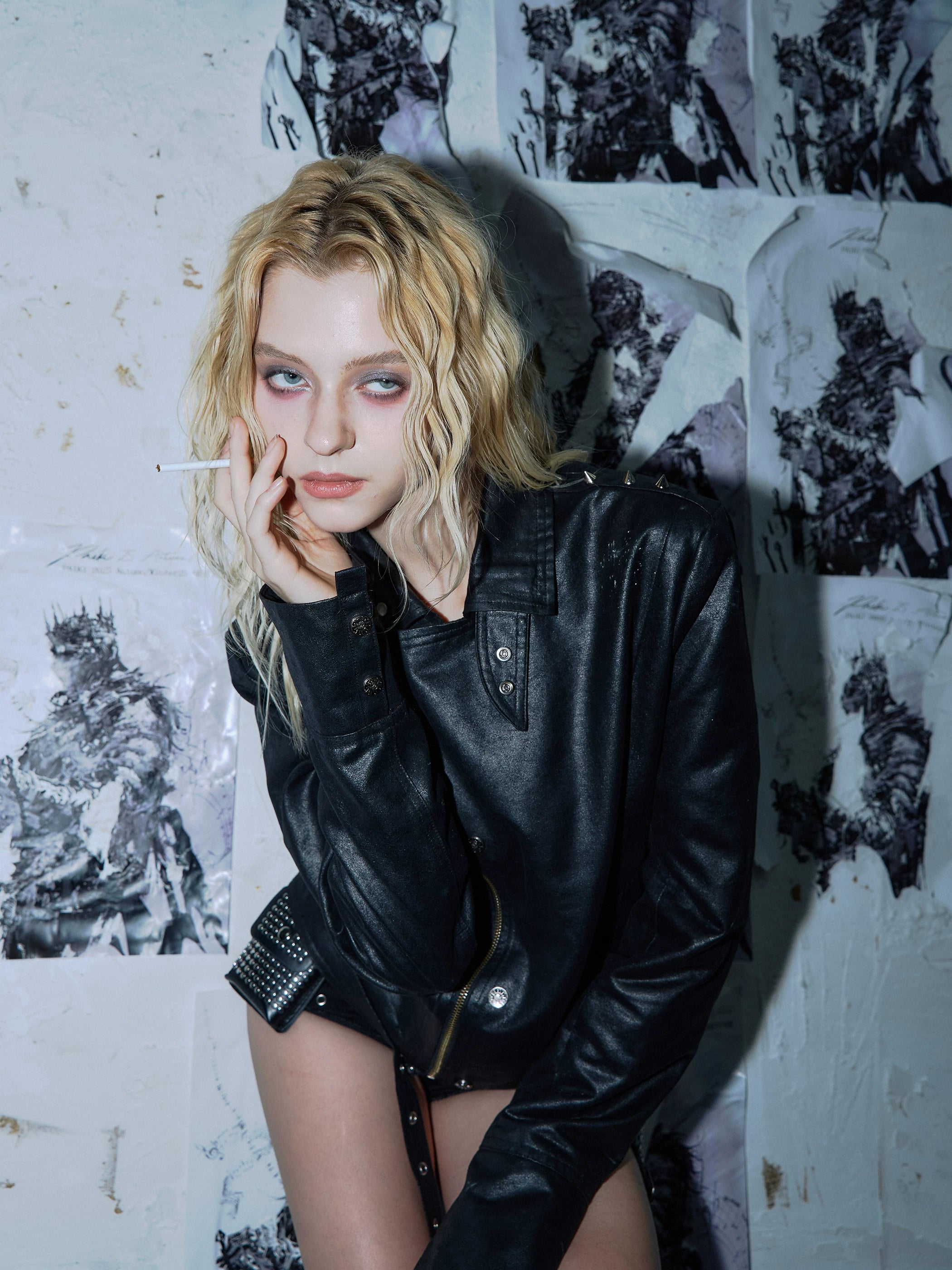 PAIKI Hickey Skull Headphones Leather Jacket