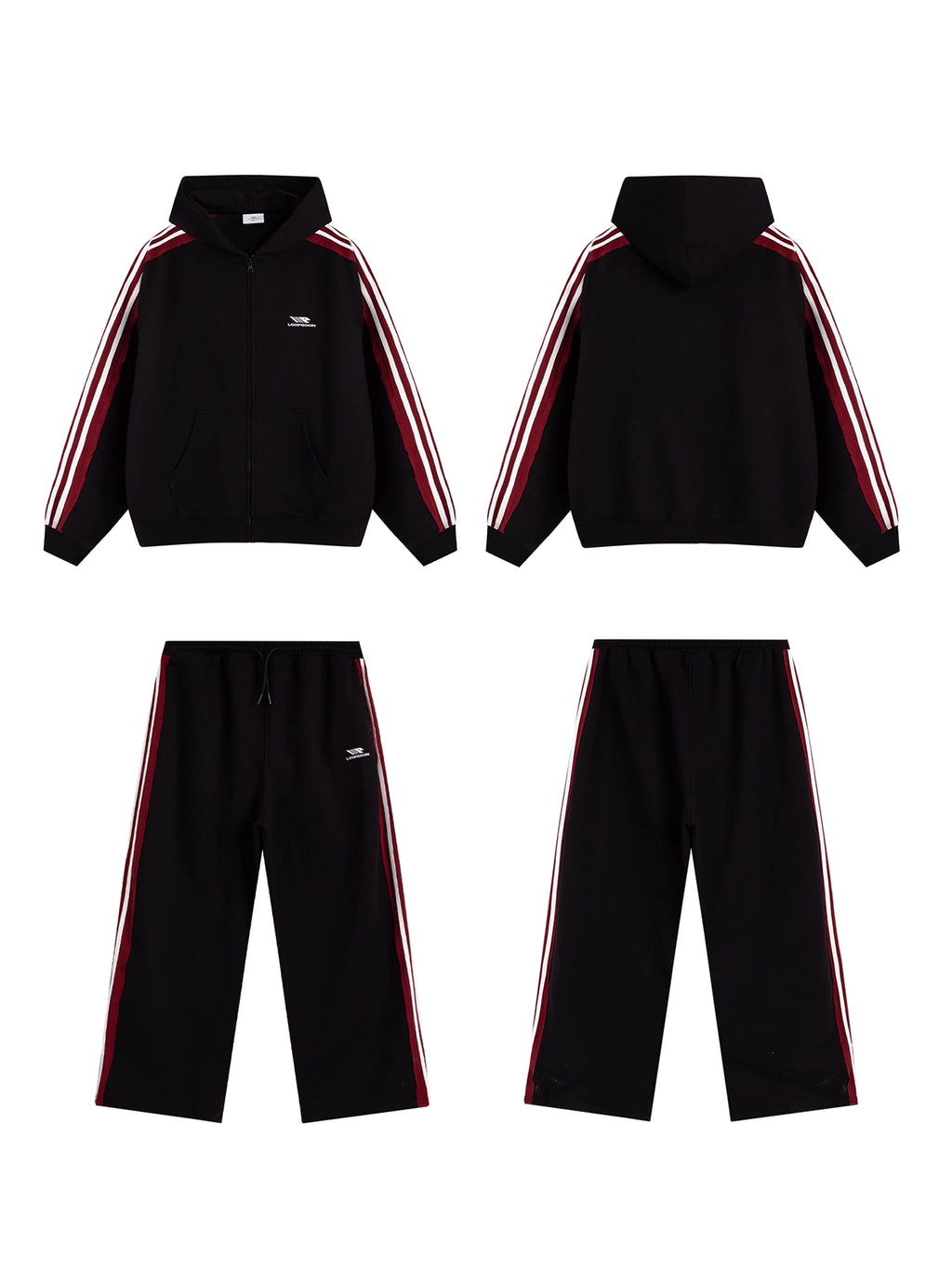 Loopsoon Fashion Splicing Loose Set