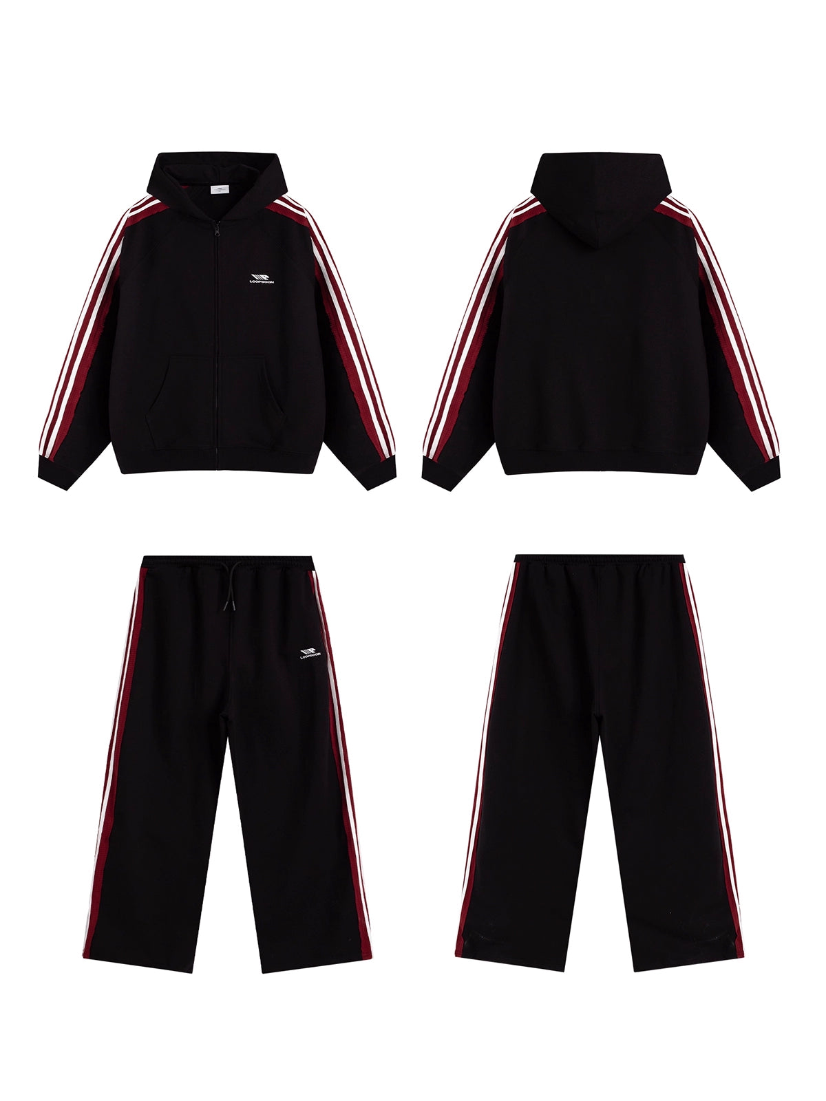 Loopsoon Fashion Splicing Loose Set