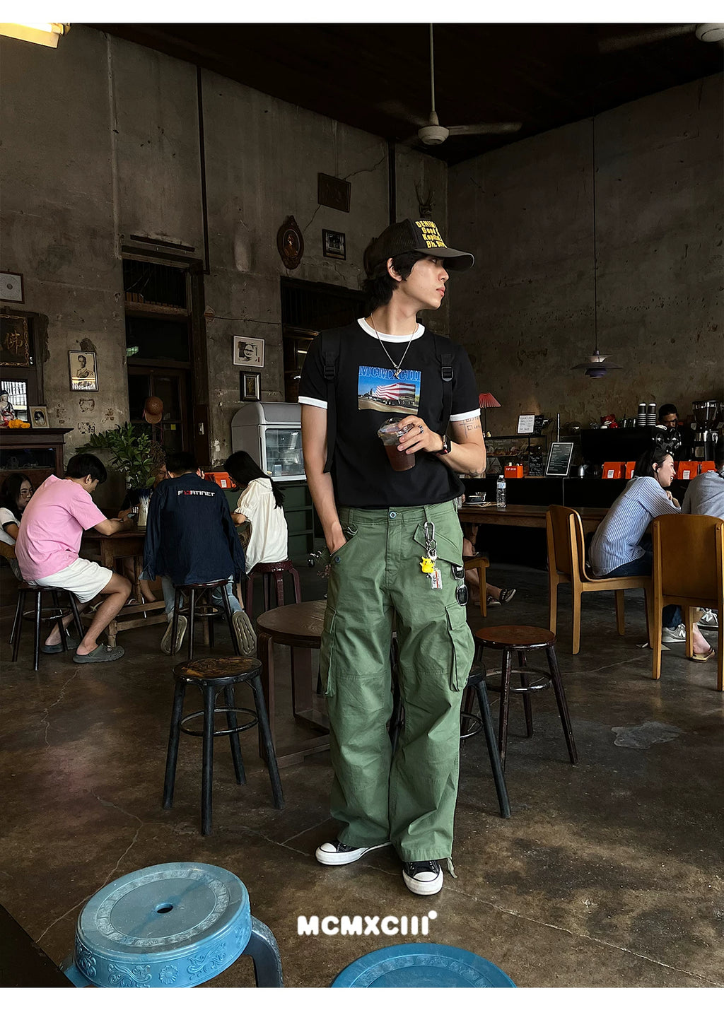 Mcmxciii Contrasting Color Slim Casual Tee