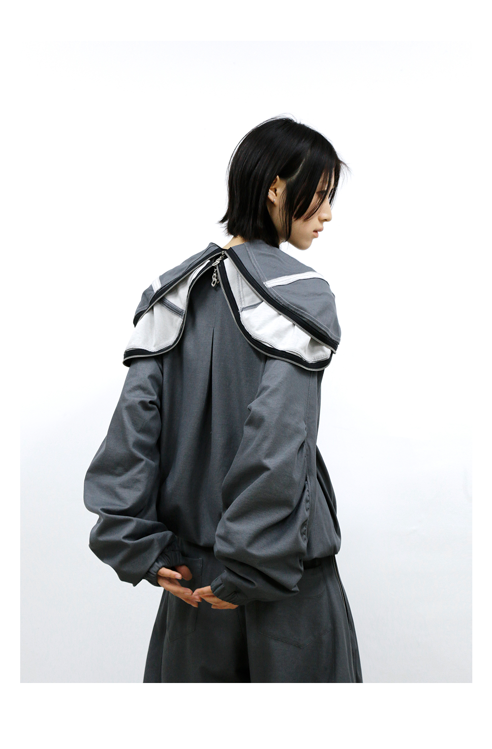 RELABEL Double-sided Spliced Sweater Jacket