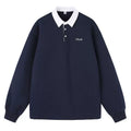 MATCHA STORY Contrast Color Lapel Loose Simple Sweater