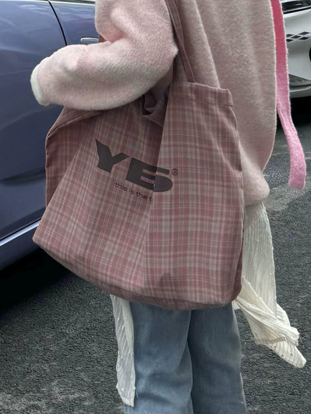 TGNS Vintage Commuter Plaid Canvas Bag