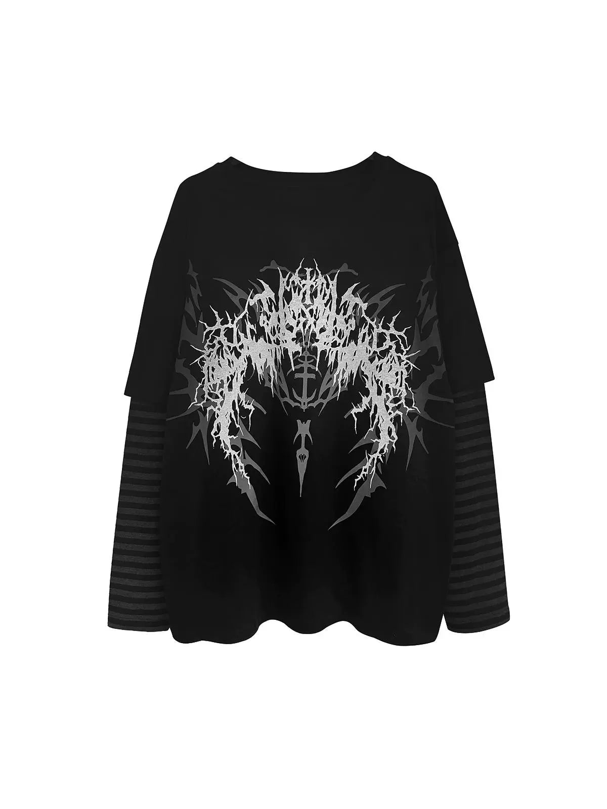 Wetbody Rock Diablo Print Fake Two Piece Long Sleeve