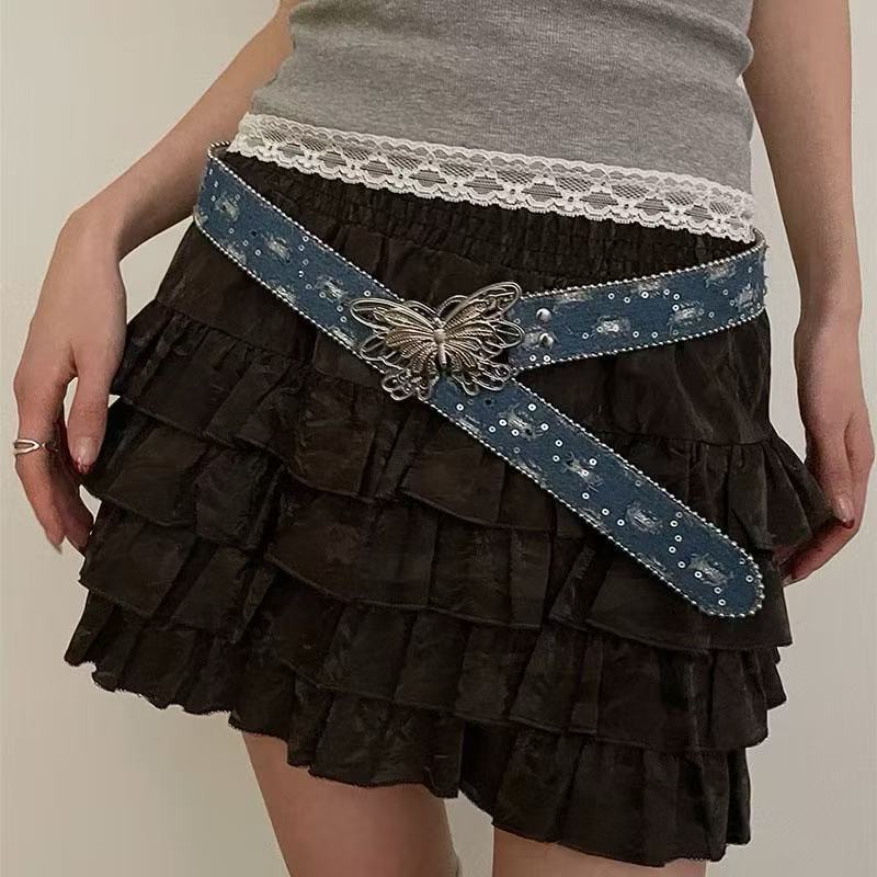 Intertek Decorative Butterfly Smooth Buckle Belt