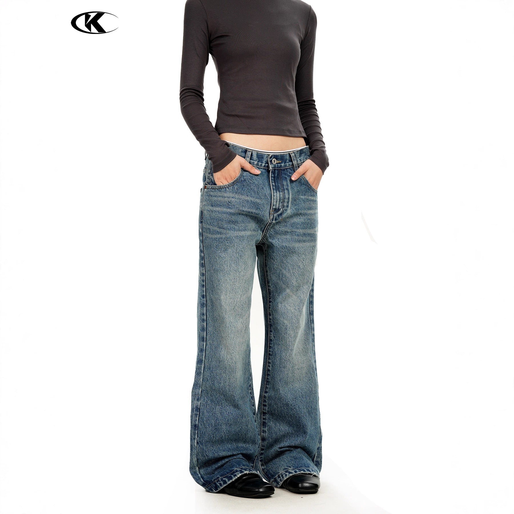 11KN Retro Micro-pull Three-dimensional Slim-fitting and Thin Casual Pants