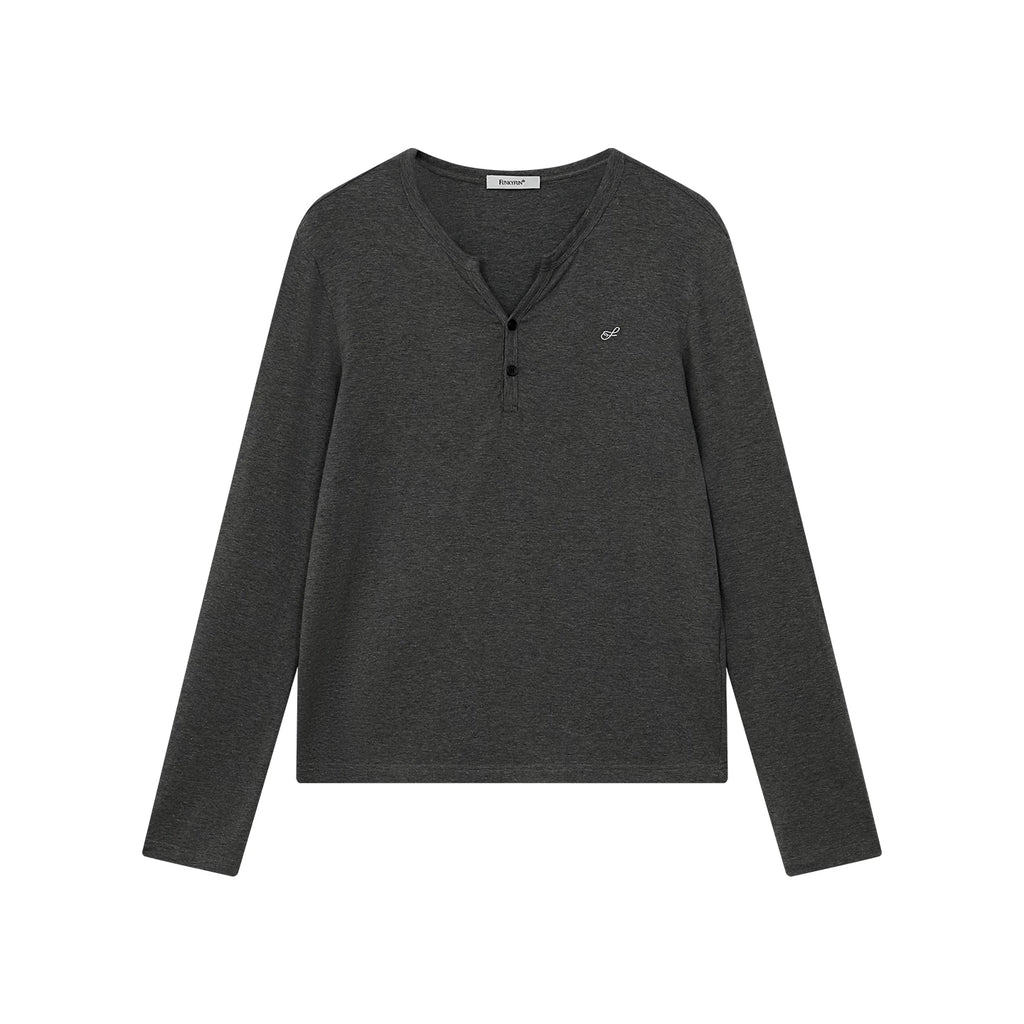 FUNKYFUN Comfortable Soft Waxy Embroidery Slightly Wide Long Sleeves
