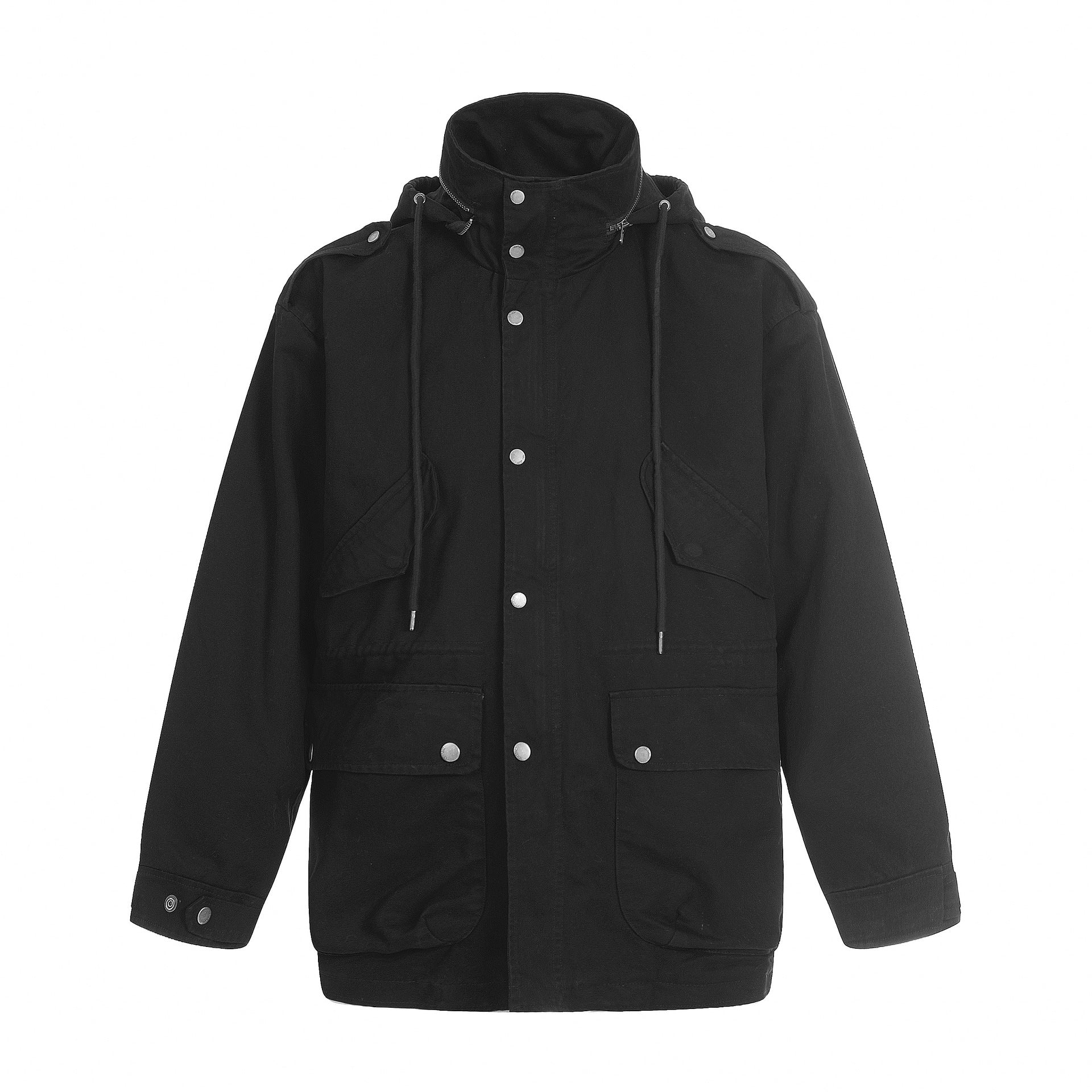 11KN Vintage Hooded Stand-up Collar Tooling Jacket