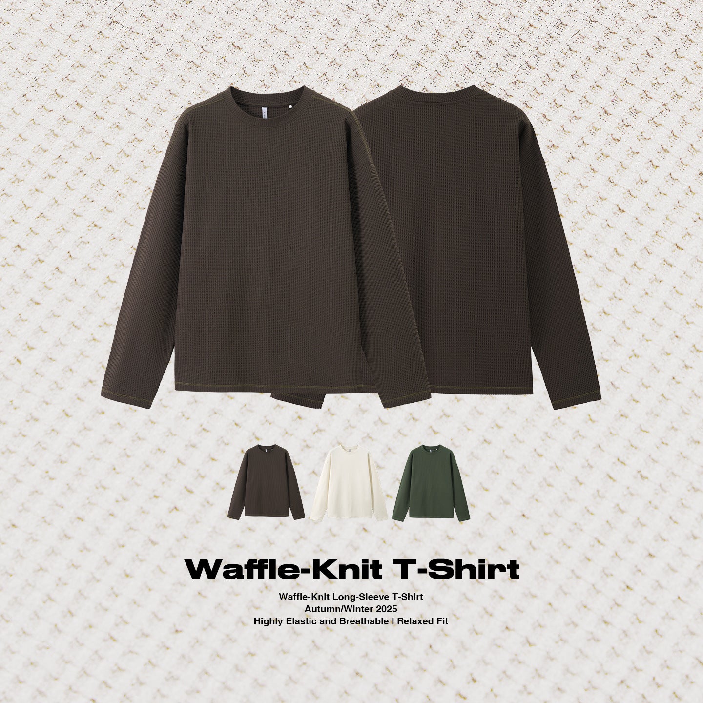 Inflation Waffle Breathable Crew Neck Long Sleeve