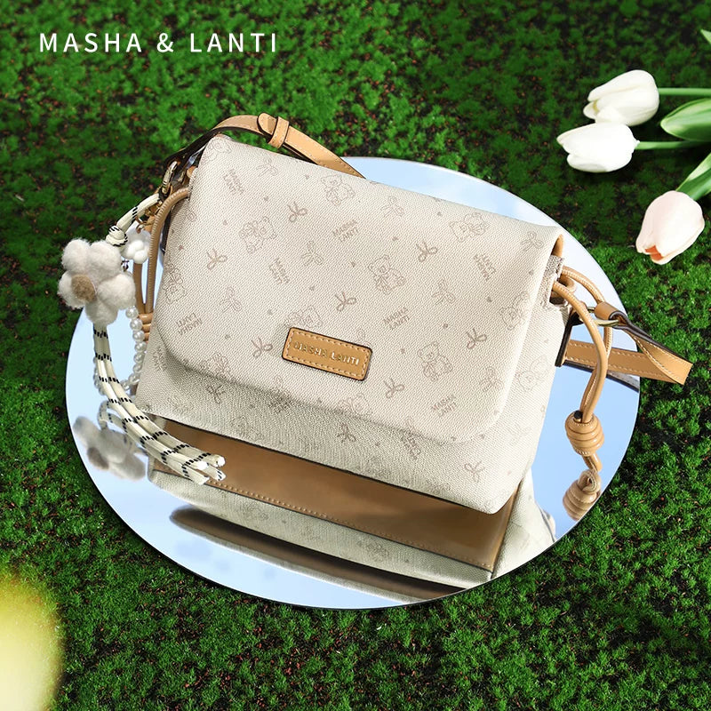Masha Lanti Bear Large Capacity Shoulder Small Square Bag
