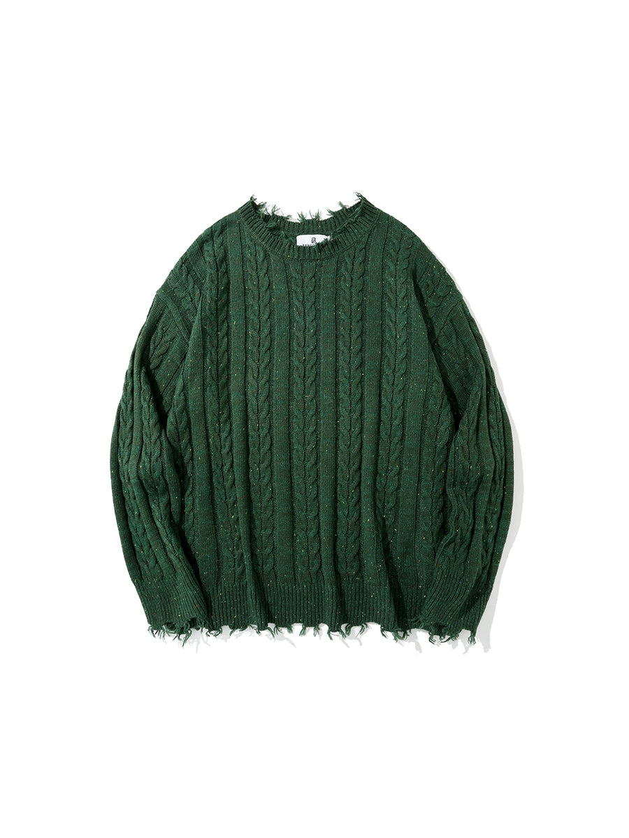 ALOHA Vintage Lazy Slack Twist Striped Sweater