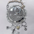 2th Desire Splicing Cross Flower Waist Chain Necklace