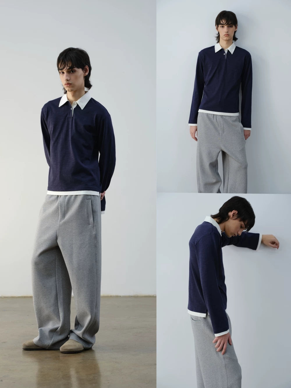 VLABMADE Retro Fake Two-piece Contrasting Long Sleeves
