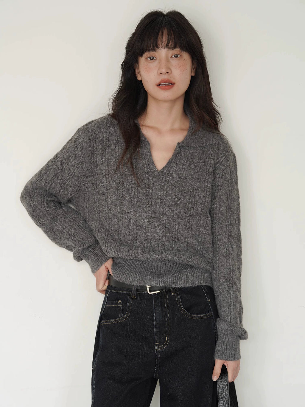 EIGHTHMONTH Vintage Polo Neck Twist Sweater