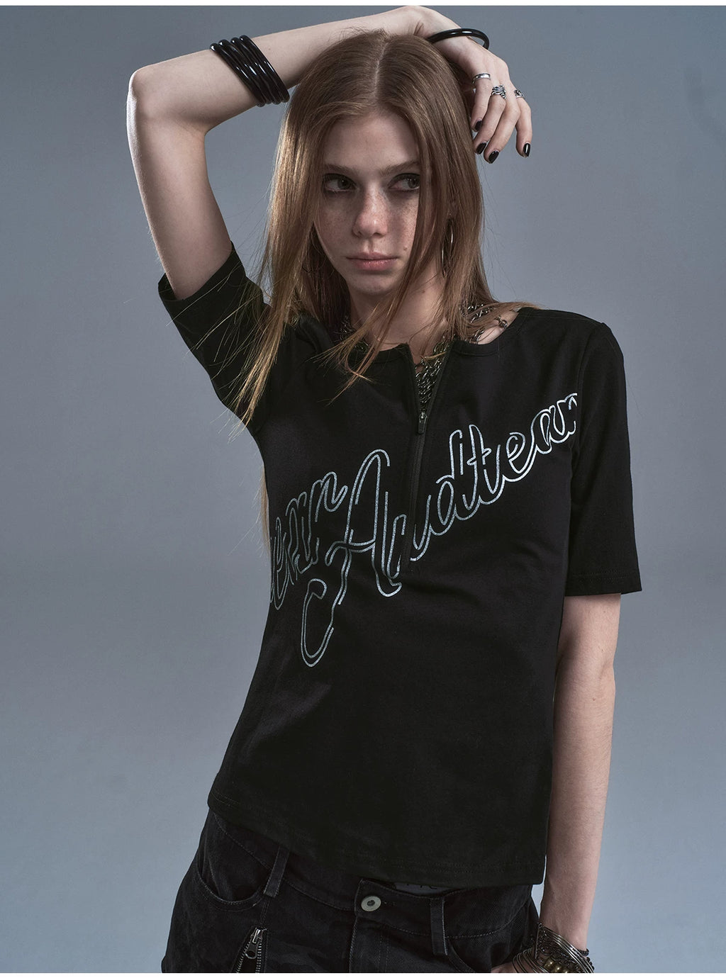 WearAndtear Letter Print Slim Casual Tee