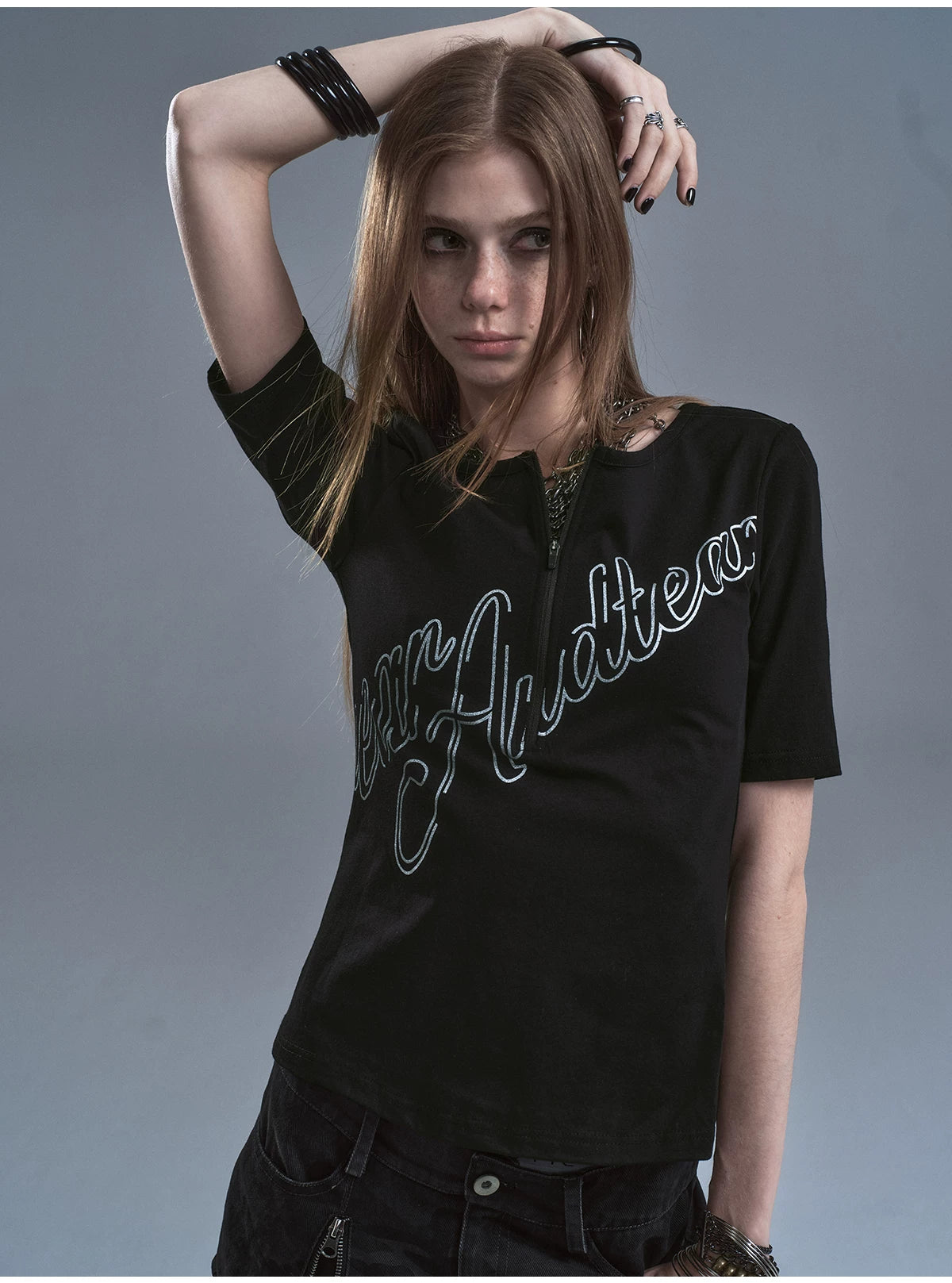 WearAndtear Letter Print Slim Casual Tee