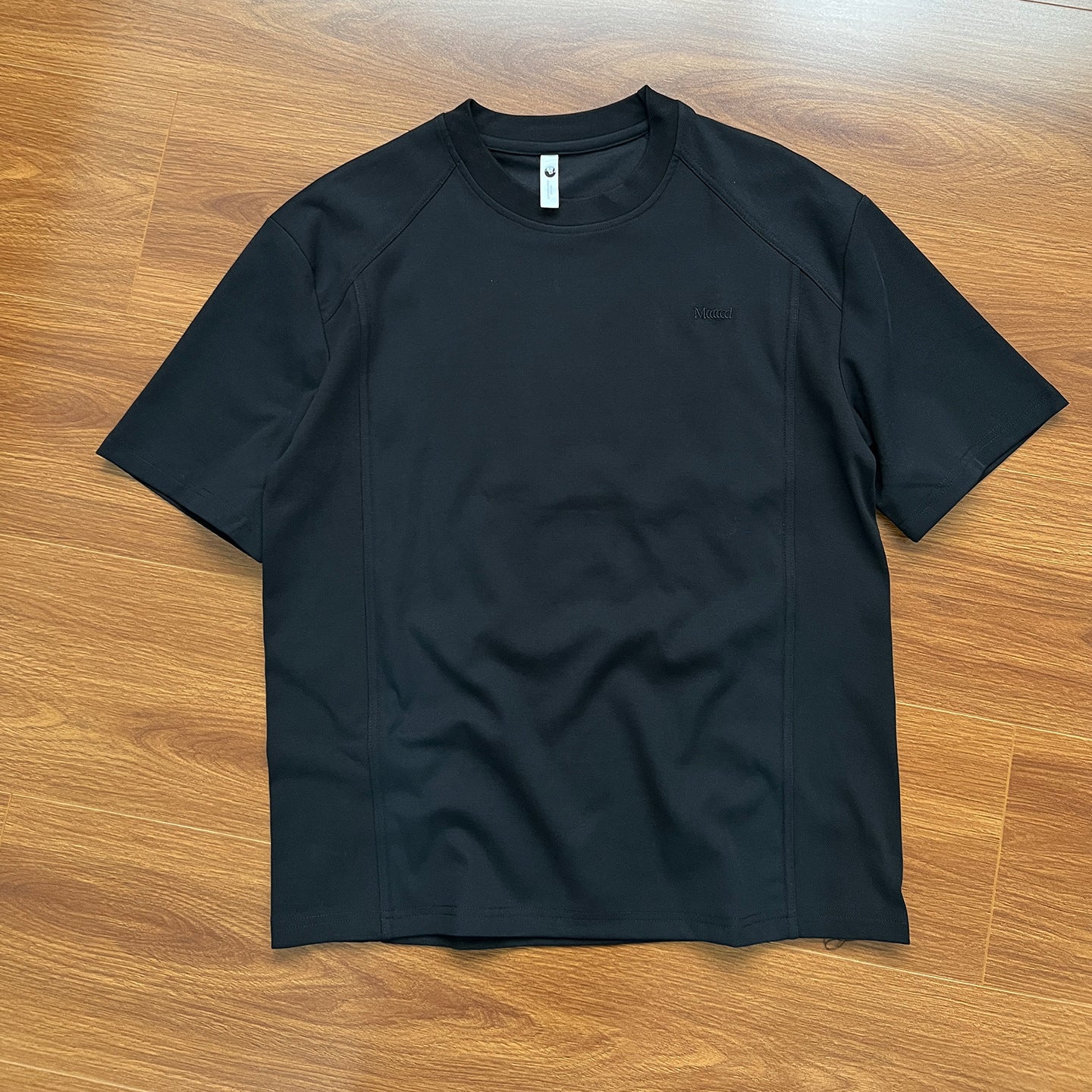 UNF Splicing Casual Round Neck Embroidery Tee