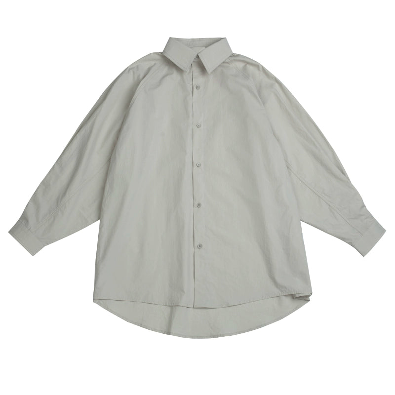 NOEARS Loose Square Neck Shoulder Sleeve Casual Shirt