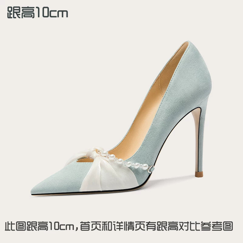 Lily Wei Pearl Bow Heels