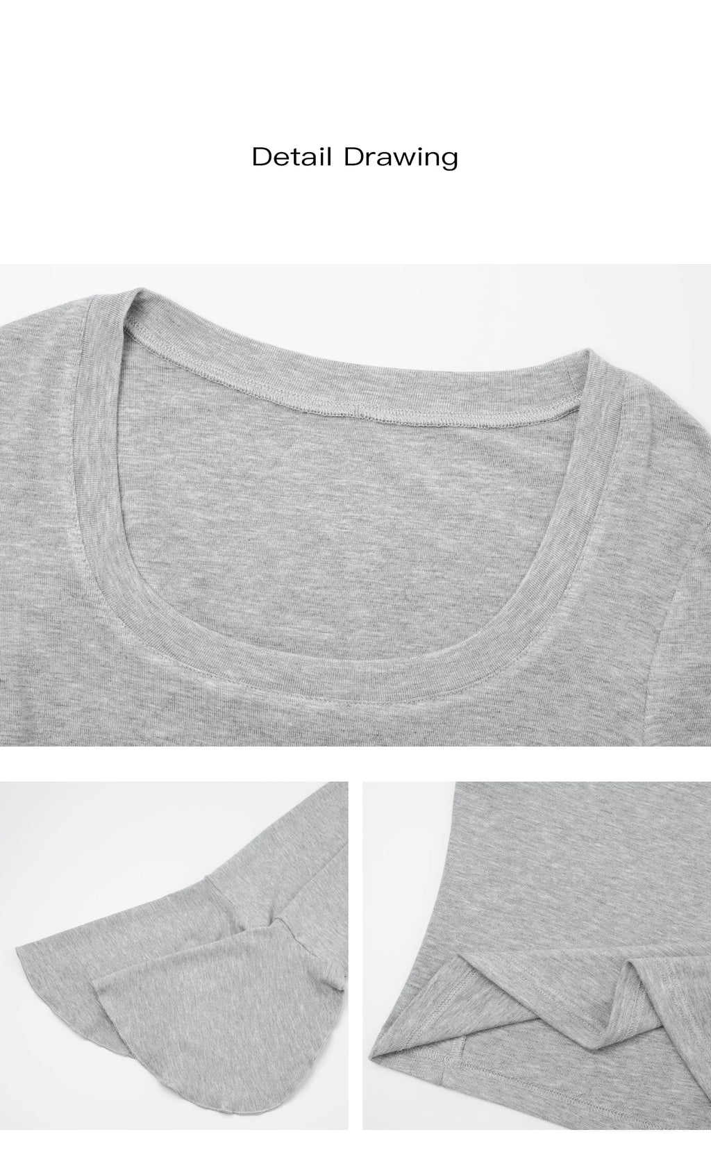 EIGHTHMONTH Skin-friendly and Breathable Square Collar Short Long Sleeves